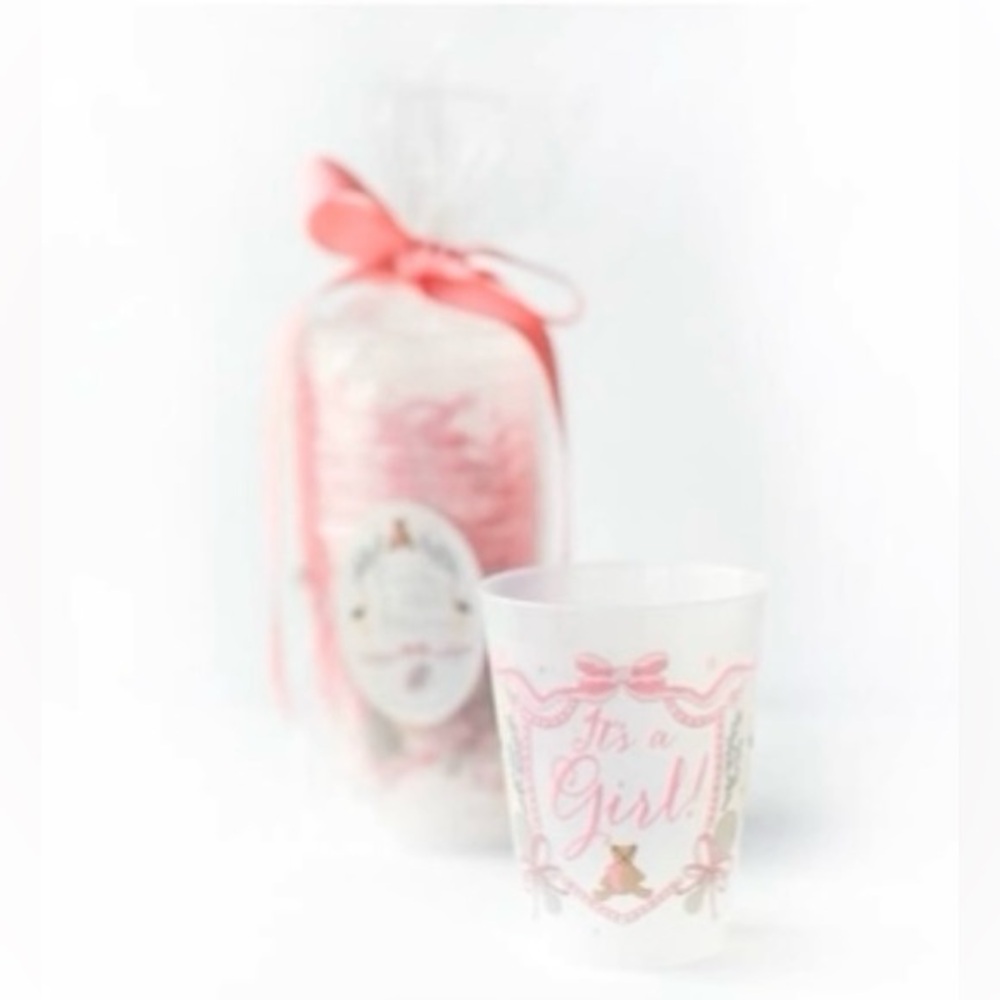 Pink 'It's a Girl' Frosted Cups